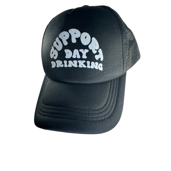 SUPPORT DAY DRINKING Trucker Hat Ball Cap humor joke funny drinking hat New - Picture 2 of 4